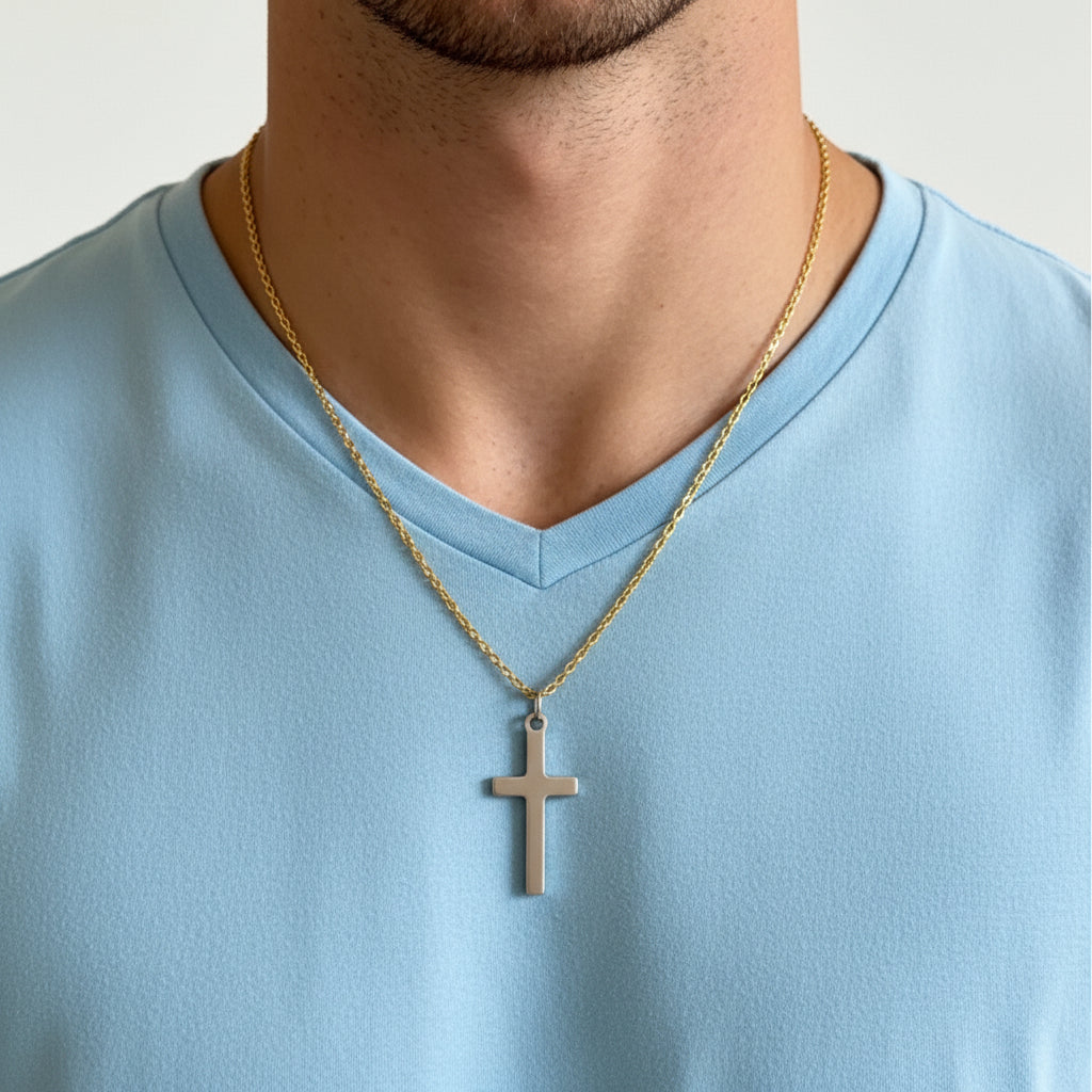 Minimalist Cross Titanium Steel Necklace